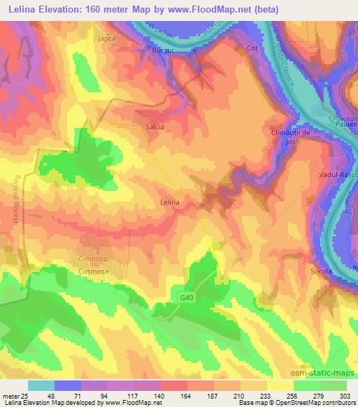 Lelina,Moldova Elevation Map