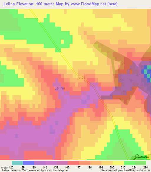 Lelina,Moldova Elevation Map