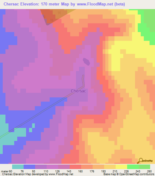 Chersac,Moldova Elevation Map