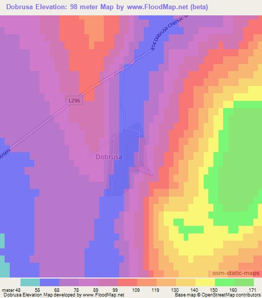 Dobrusa,Moldova Elevation Map