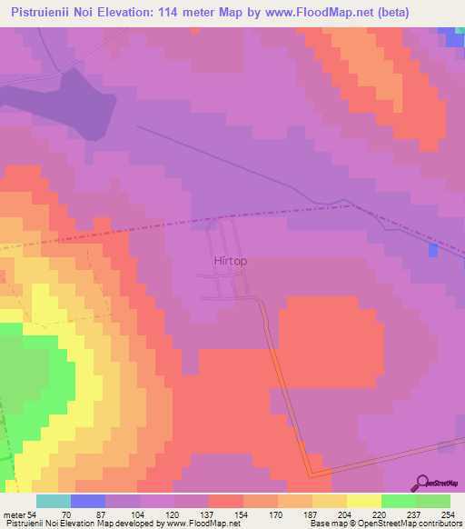 Pistruienii Noi,Moldova Elevation Map