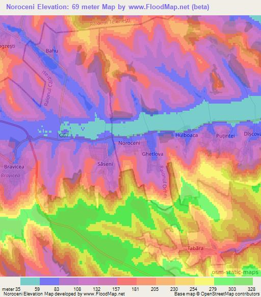 Noroceni,Moldova Elevation Map