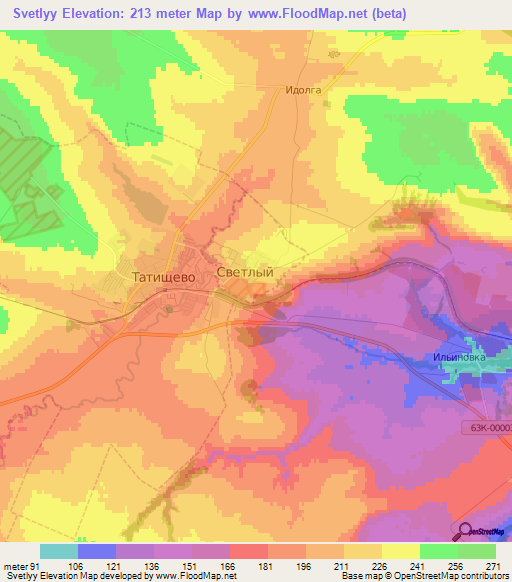 Svetlyy,Russia Elevation Map