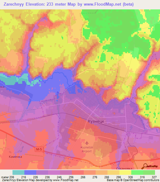 Zarechnyy,Russia Elevation Map