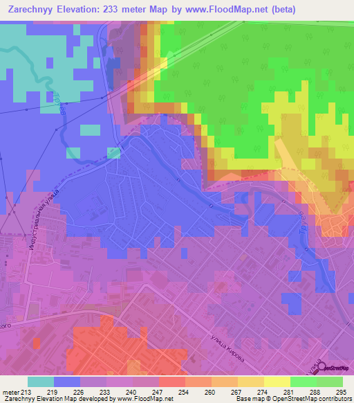 Zarechnyy,Russia Elevation Map