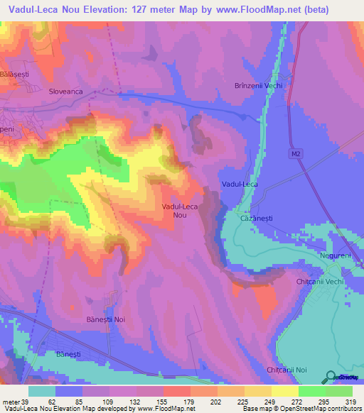 Vadul-Leca Nou,Moldova Elevation Map