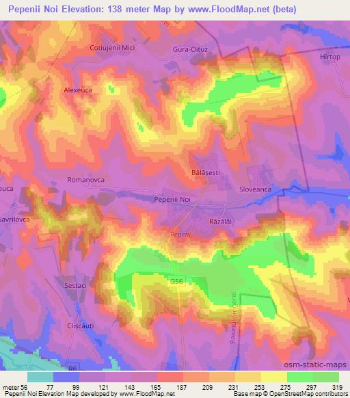 Pepenii Noi,Moldova Elevation Map