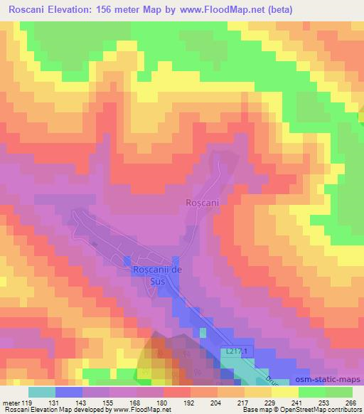 Roscani,Moldova Elevation Map