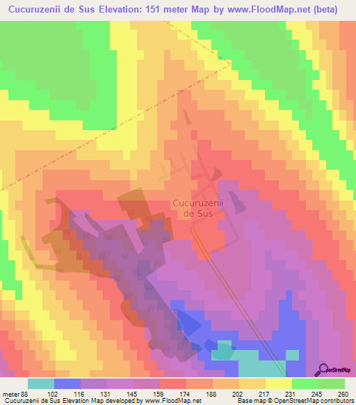 Cucuruzenii de Sus,Moldova Elevation Map