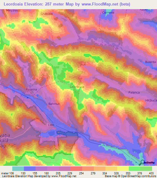 Leordoaia,Moldova Elevation Map