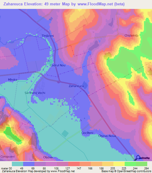 Zahareuca,Moldova Elevation Map