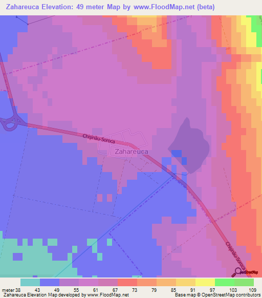 Zahareuca,Moldova Elevation Map