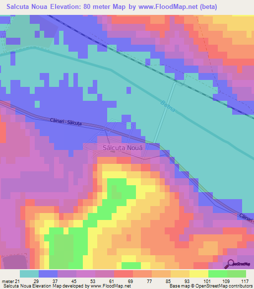 Salcuta Noua,Moldova Elevation Map