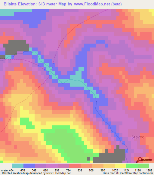 Blishte,Albania Elevation Map