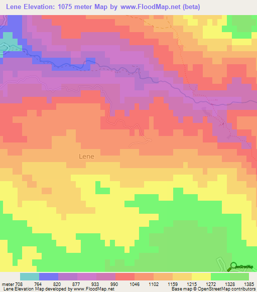 Lene,Albania Elevation Map