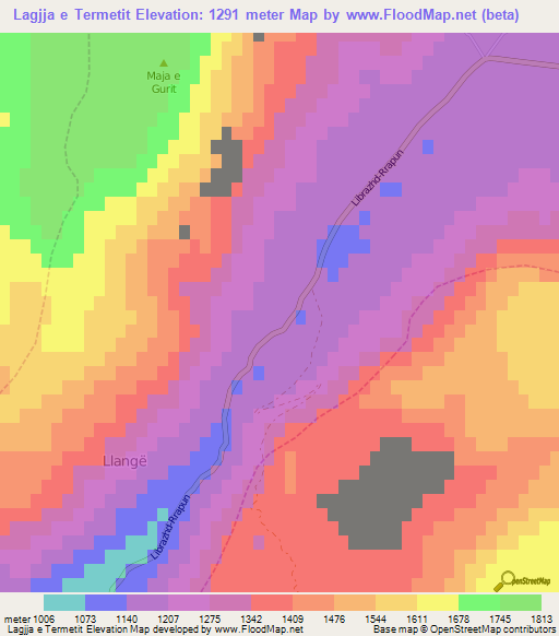 Lagjja e Termetit,Albania Elevation Map