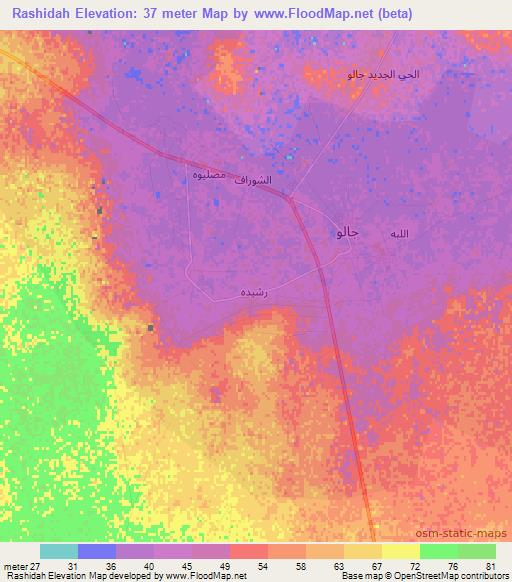 Rashidah,Libya Elevation Map