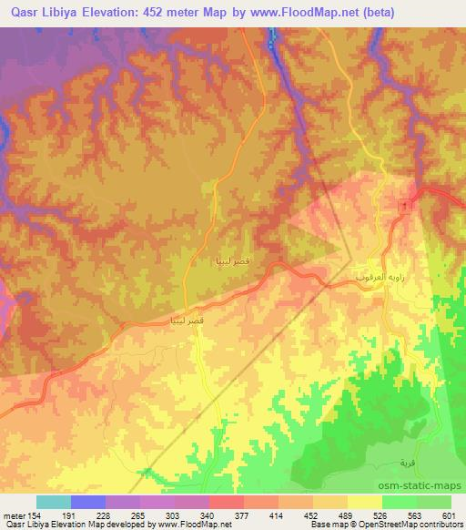 Qasr Libiya,Libya Elevation Map