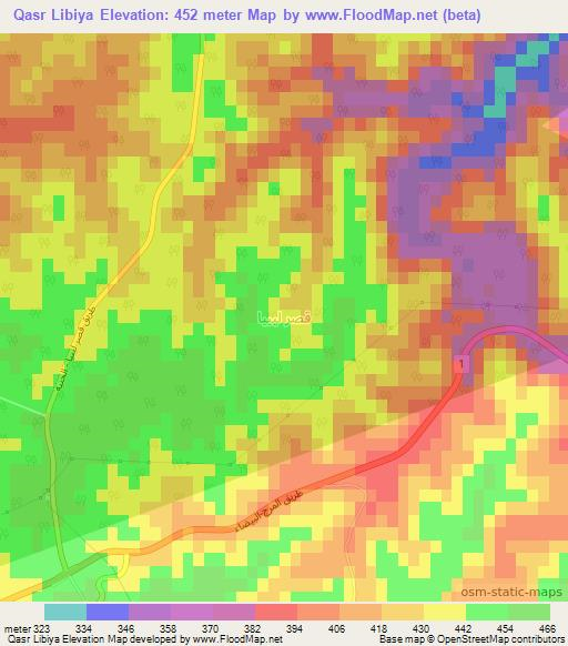 Qasr Libiya,Libya Elevation Map