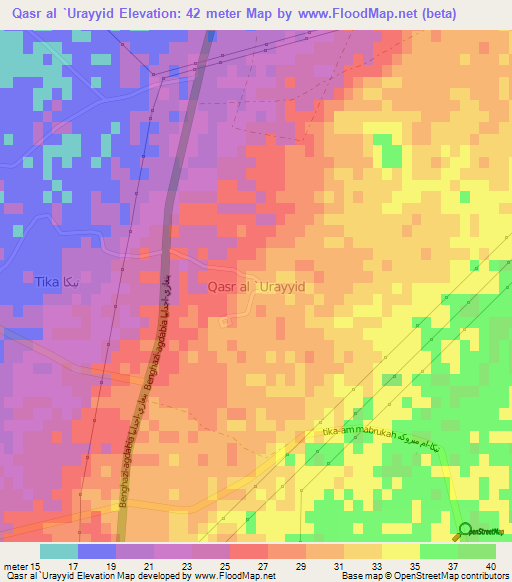 Qasr al `Urayyid,Libya Elevation Map