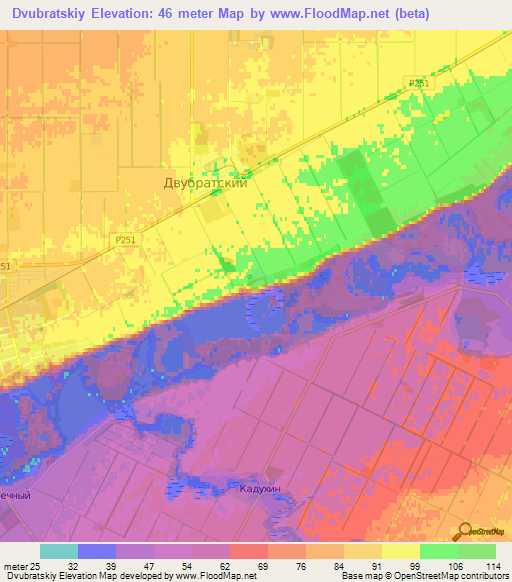 Dvubratskiy,Russia Elevation Map