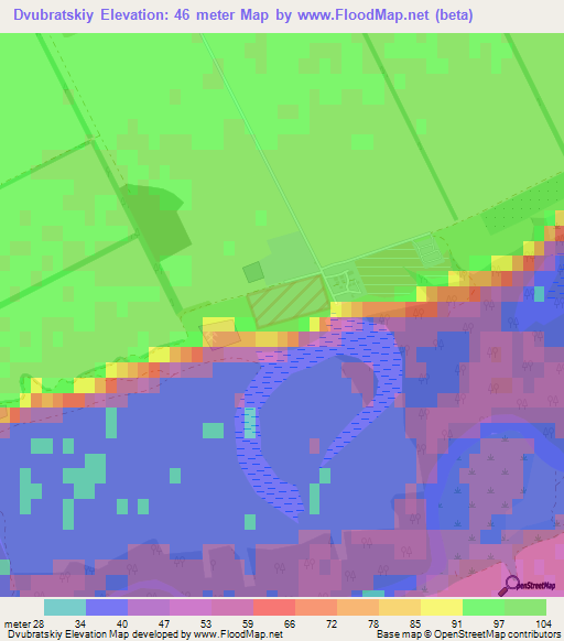 Dvubratskiy,Russia Elevation Map