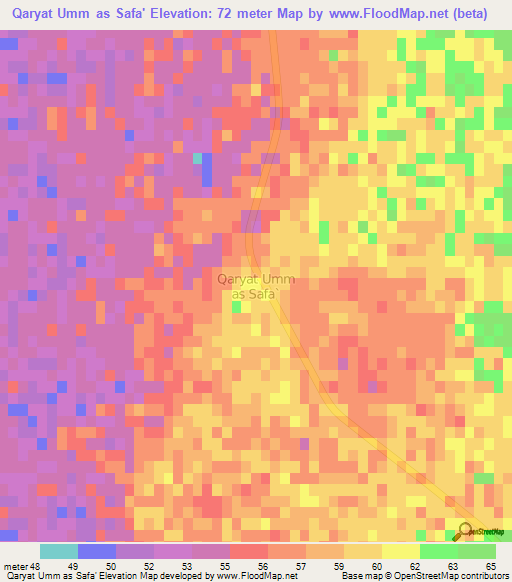 Qaryat Umm as Safa',Libya Elevation Map