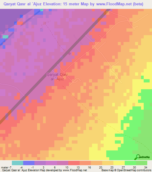 Qaryat Qasr al `Ajuz,Libya Elevation Map