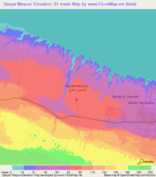 Qaryat Maqrun,Libya Elevation Map