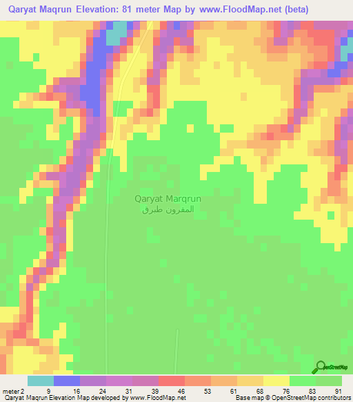 Qaryat Maqrun,Libya Elevation Map