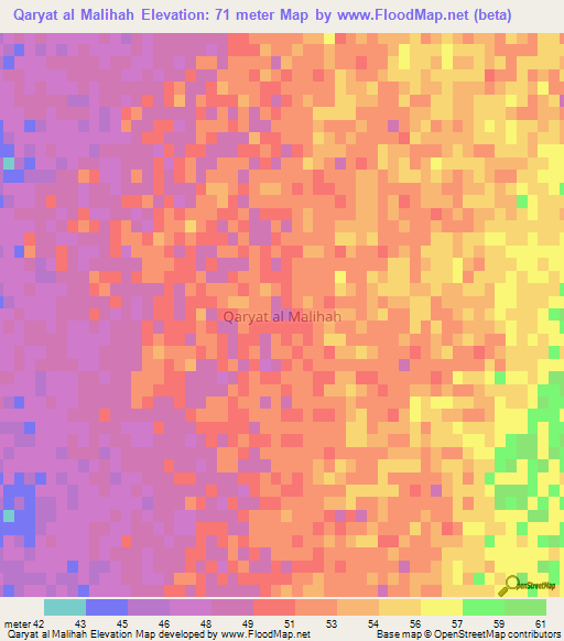 Qaryat al Malihah,Libya Elevation Map