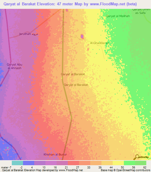 Qaryat al Barakat,Libya Elevation Map