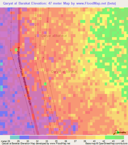 Qaryat al Barakat,Libya Elevation Map