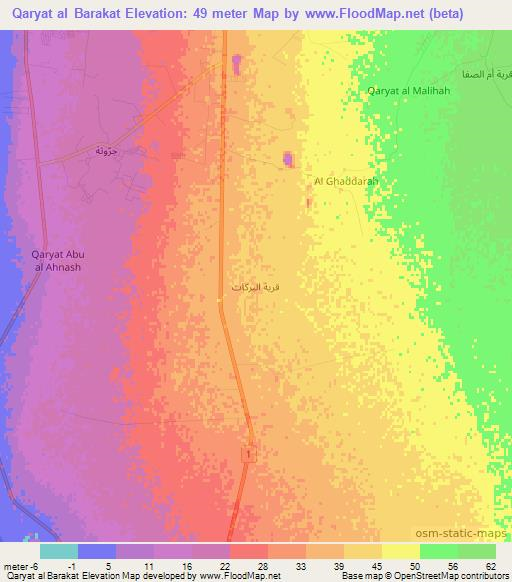 Qaryat al Barakat,Libya Elevation Map