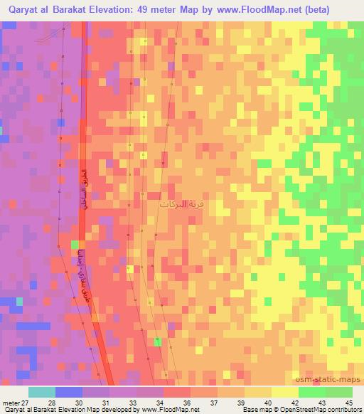 Qaryat al Barakat,Libya Elevation Map