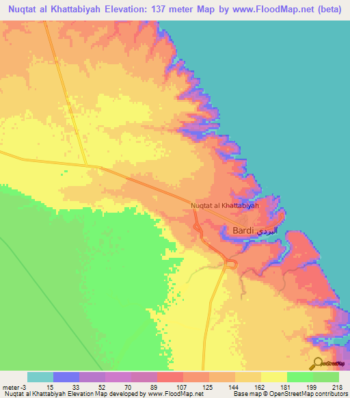 Nuqtat al Khattabiyah,Libya Elevation Map