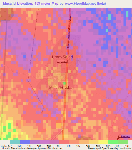 Musa`id,Libya Elevation Map