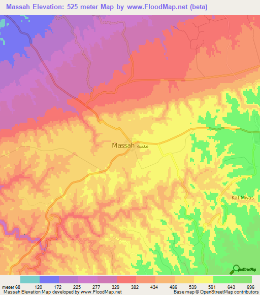 Massah,Libya Elevation Map