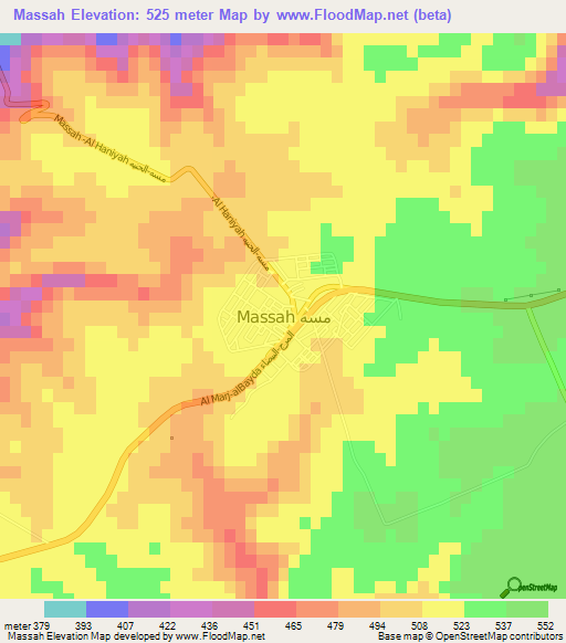 Massah,Libya Elevation Map