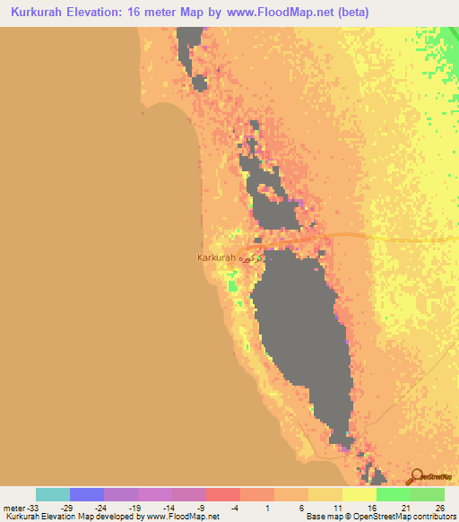 Kurkurah,Libya Elevation Map