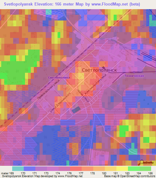 Svetlopolyansk,Russia Elevation Map