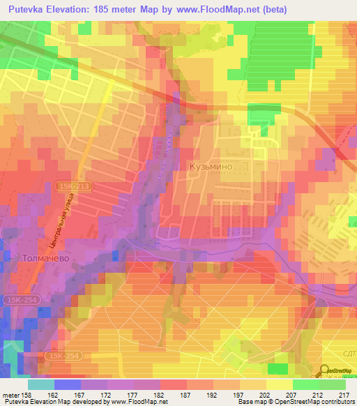 Putevka,Russia Elevation Map