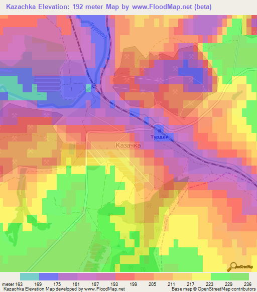 Kazachka,Russia Elevation Map