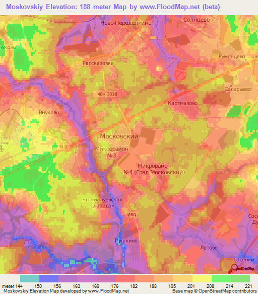 Moskovskiy,Russia Elevation Map