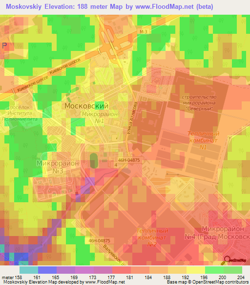 Moskovskiy,Russia Elevation Map