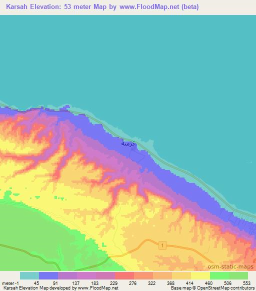 Karsah,Libya Elevation Map