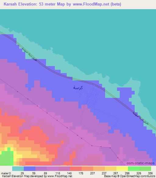 Karsah,Libya Elevation Map