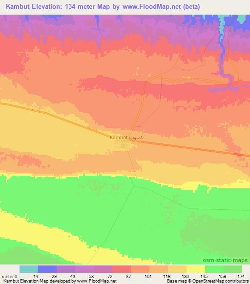 Kambut,Libya Elevation Map