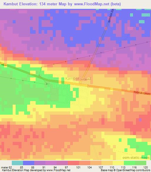 Kambut,Libya Elevation Map