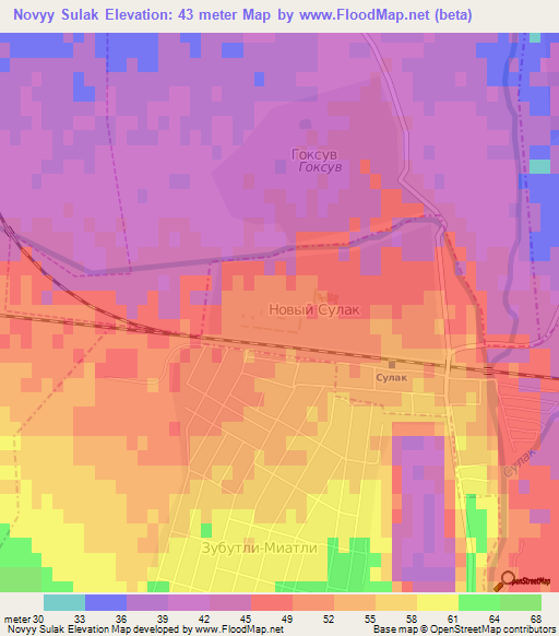 Novyy Sulak,Russia Elevation Map